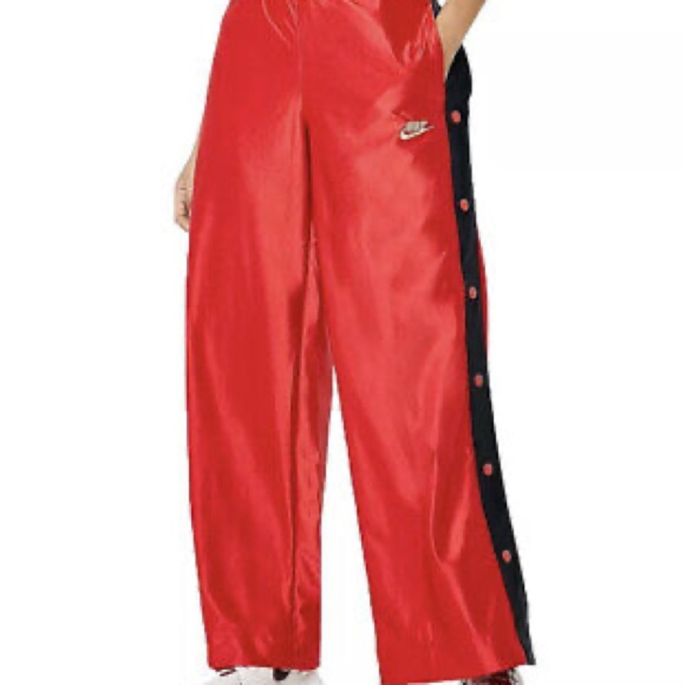 Nike Women’s Red and Black Snap Popper button Icon clash pants